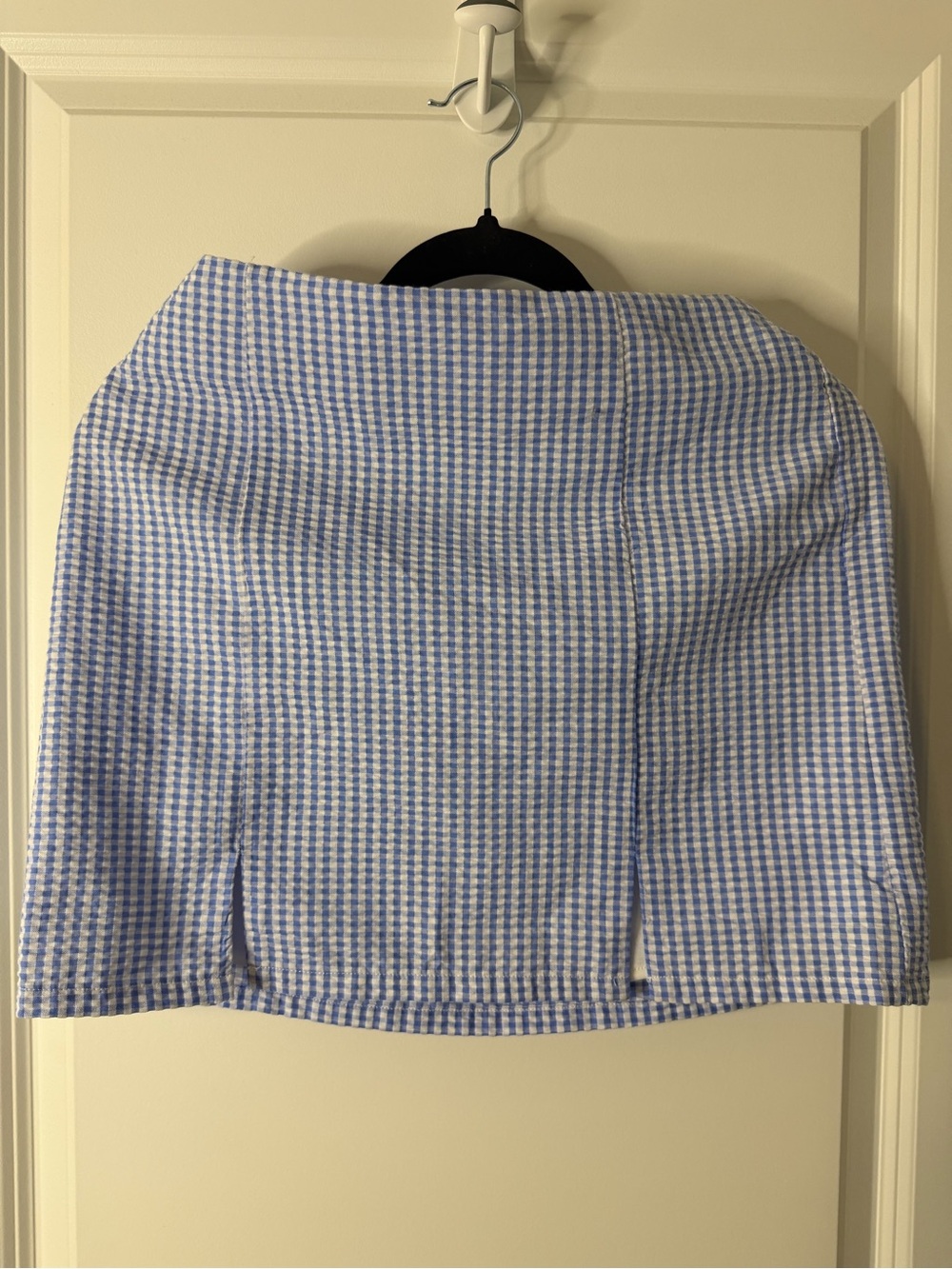 No Boundaries Blue Gingham Mini Skirt